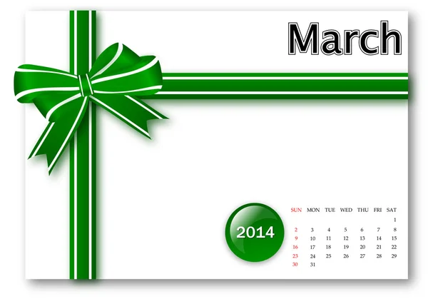 March of 2013 calendar — Stock Photo, Image