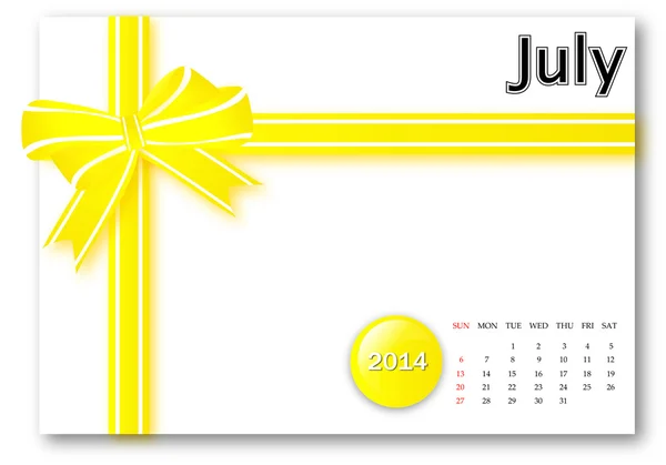 Julho de 2013 calendário — Fotografia de Stock