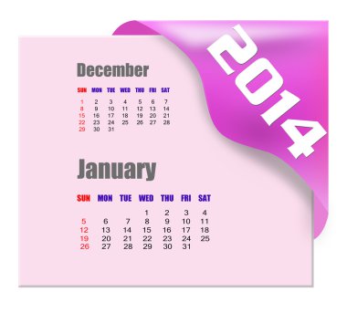 2014 January calendar
