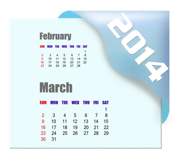 2014 March calendar — Stock Photo, Image