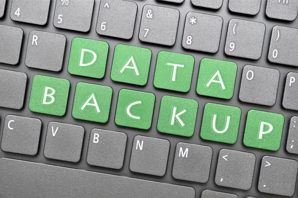 Data backup on keyboard — Stock Photo, Image