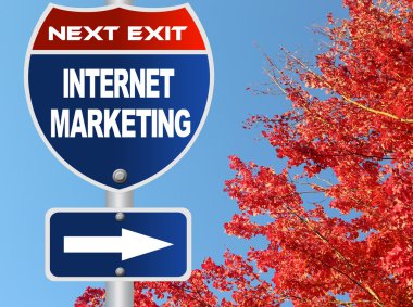 Internet marketing road sign  clipart
