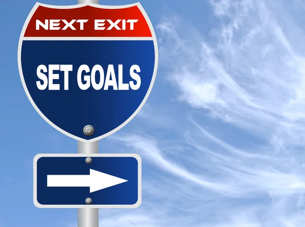 Set goals road sign — Stock Photo, Image