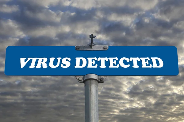Virus detected road sign — Stock Photo, Image