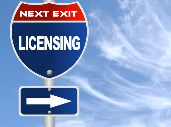 Licensing road sign — Stock Photo, Image