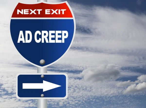 Ad creep road sign — Stock Photo, Image