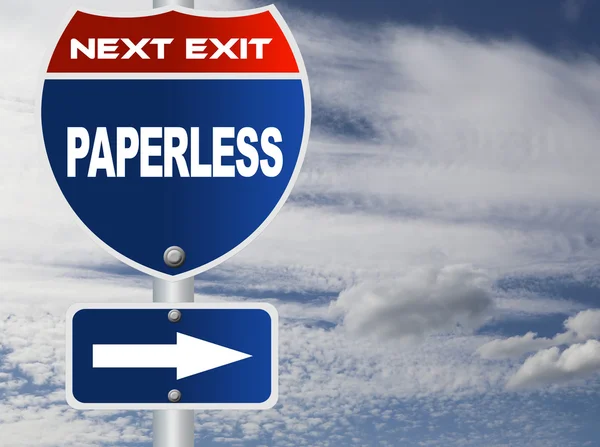 Paperless road sign — Stock Photo, Image