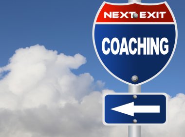 Coaching road sign  clipart