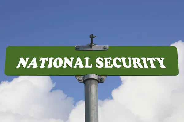 Señal de tráfico de seguridad nacional — Foto de Stock