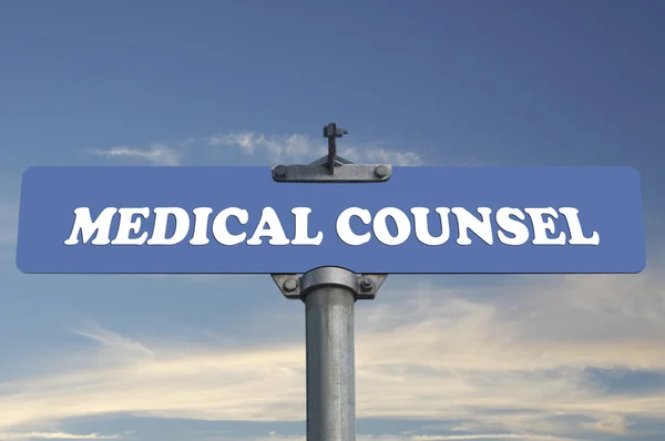 Medical counsel road sign — Stock Photo, Image