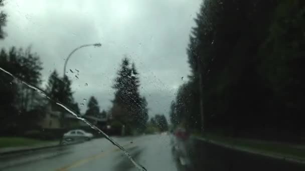 Conducir en el día de lluvia — Vídeo de stock