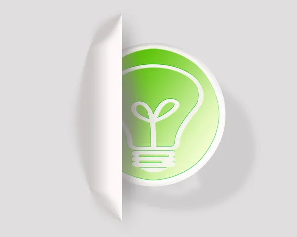 Groene ideeën over eco lamp energie pictogram — Stockfoto