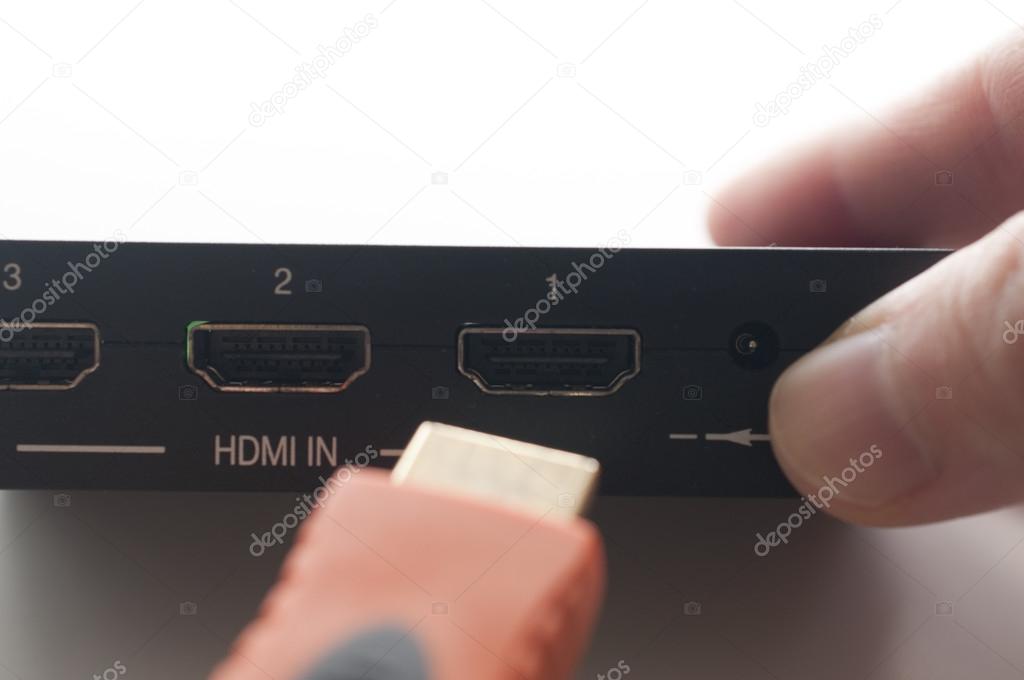 Plug in HDMI cable of device 