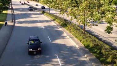 coquitlam yedekte yolları trafiğe yüksek açı çekim bc Kanada.