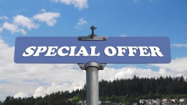 Özel Fırsat yol işaret zaman sukut bulut arka plan