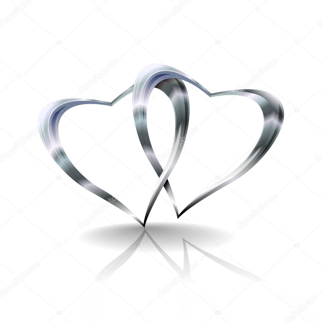 Silver Hearts — Stock Vector © chrishall 19284099