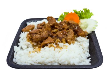 Sarımsaklı ve biberli kızarmış domuz eti.