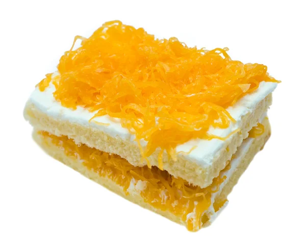 Золотое яйцо желтки резьба торт — стоковое фото