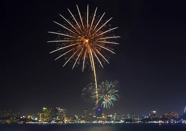 Pattaya during international firework — Stock Photo, Image