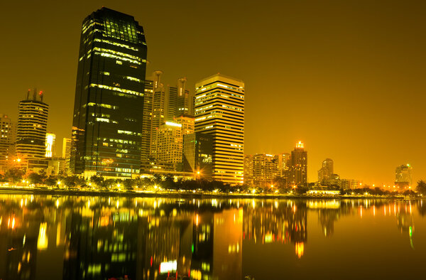 Building at night in Bangkok