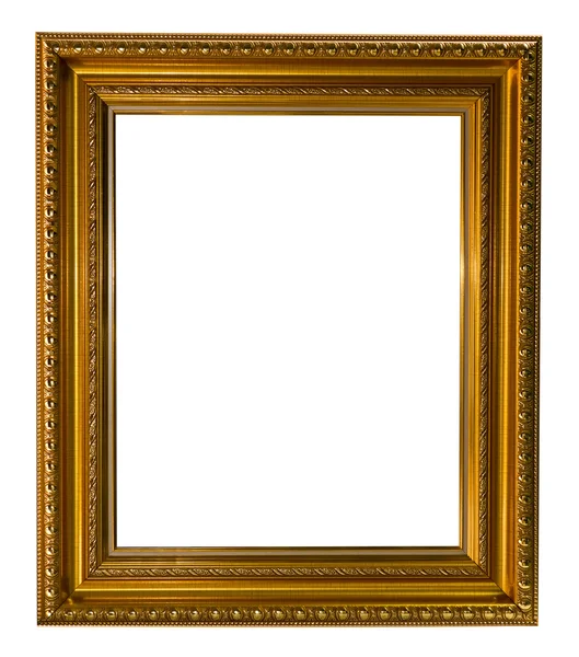 Gold picture frame isolated — Stock Photo, Image