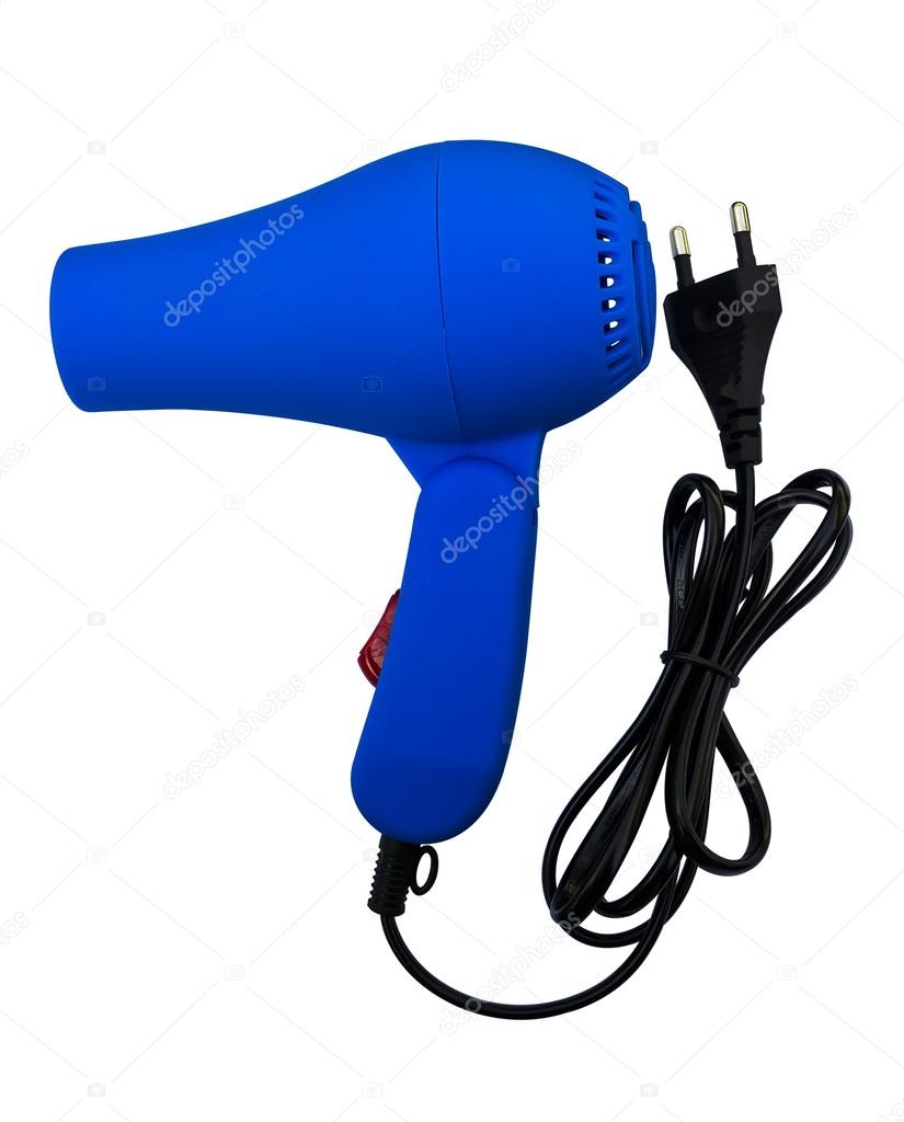 Fashion Blue hair dryer isolated