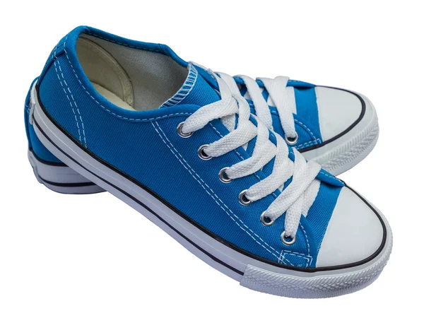 白い背景に隔離された青い靴 — ストック写真