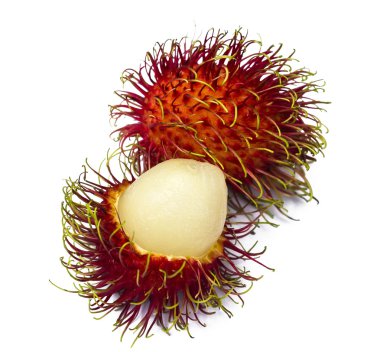 tatlı rambutan üzerinde beyaz izole
