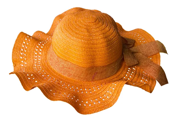 Orangefarbener Hut Mode Hut isoliert — Stockfoto