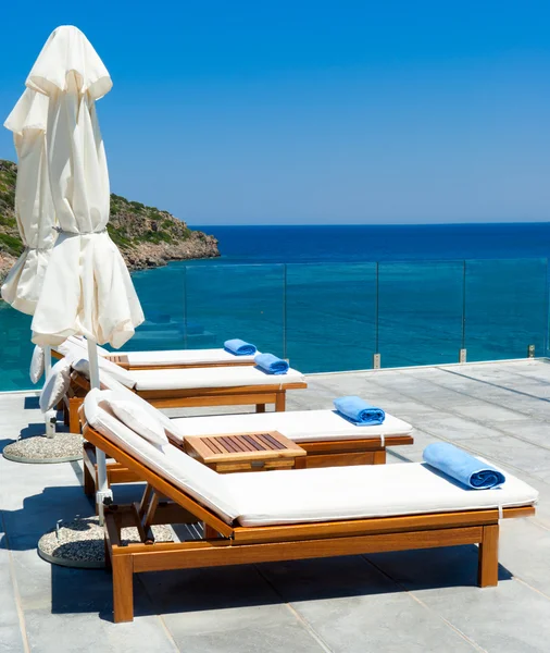Morning in luxury resort near Mediterranean sea Stock Image