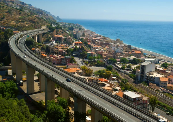 Overpass near sea.Sicily Stock Image