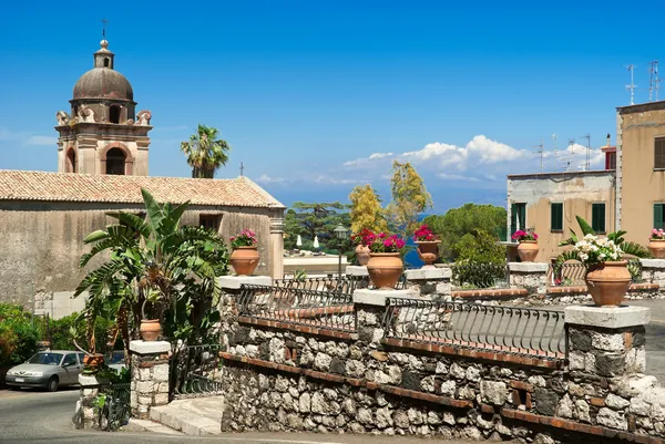 Taormina의 보기입니다. 시칠리아 스톡 사진