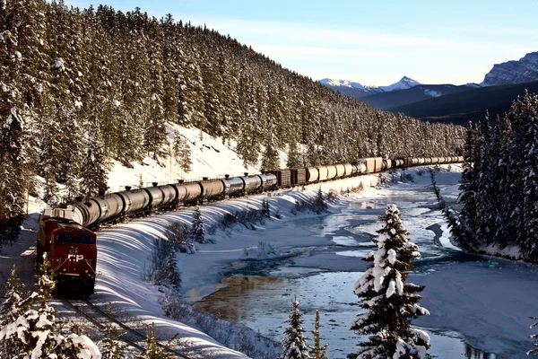 Rocky mountains in de winter — Stockfoto