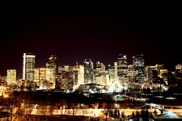 Gece çekimleri calgary alberta Kanada — Stok fotoğraf
