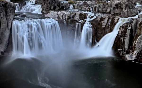 肖肖尼瀑布双子瀑布，爱达荷州 — 图库照片
