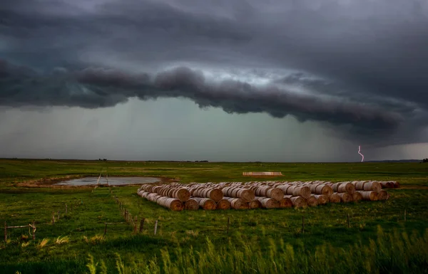 Major Saskatchewan Storm Summer Rural Canada — Stockfoto