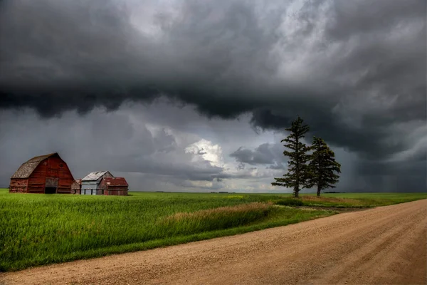 Major Saskatchewan Storm Summer Rural Canada — Stockfoto