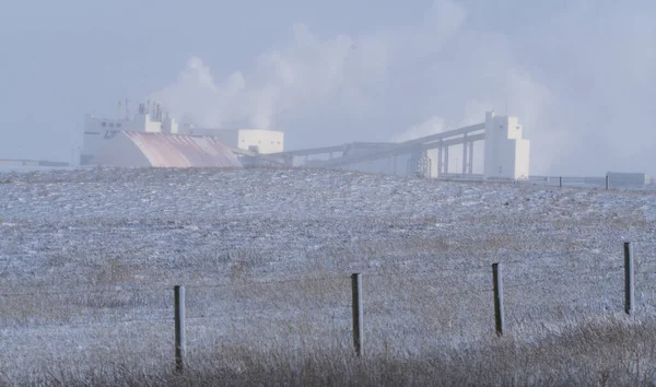 Potash Mine Winter Saskatchewan Gran Industria Canadá — Foto de Stock