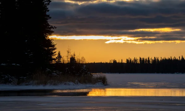 Escénico Parque Nacional Príncipe Alberto Canadá Amanecer Luz —  Fotos de Stock