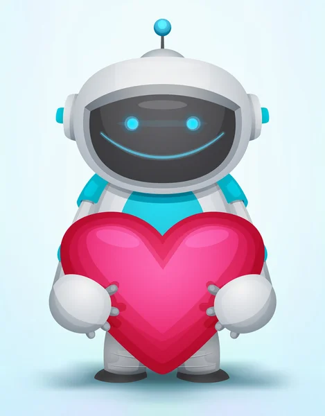 Robot se srdcem — Stockový vektor