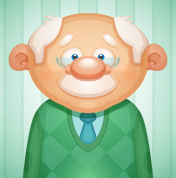 Smiling grandfather in glasses — Stock Vector