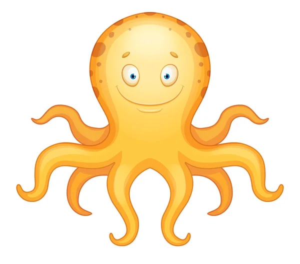 Gele octopus — Stockvector