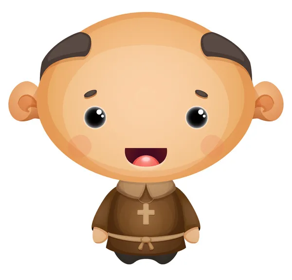 Мультяшный монах — стоковый вектор