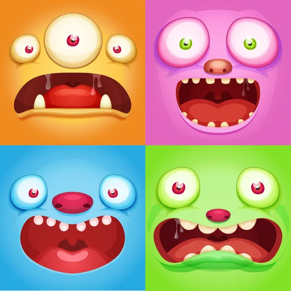 Monster faces Stock Illustration