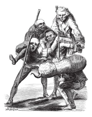 sellier çizim. francisco goya, vintag tarzı tarafından ilham