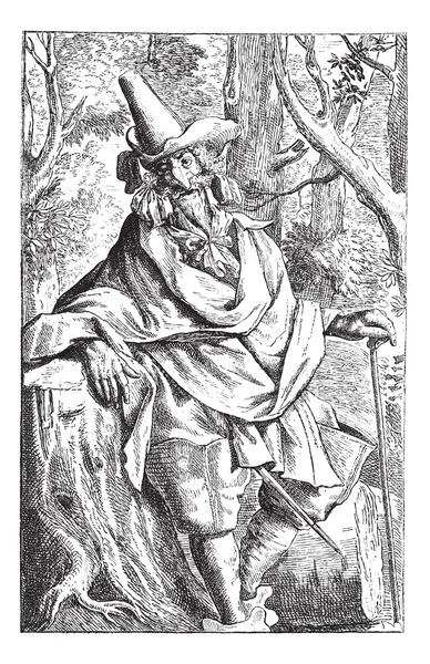 Дерев'яний чоловік або Чоловік з лісу, вінтажне гравіювання . — стоковий вектор