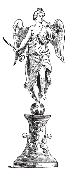 Estátua da Fama no centro da fonte, Palácio de Versaill —  Vetores de Stock