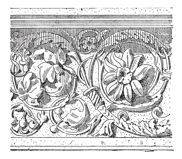 Дизайн листвы, винтажная гравировка — стоковый вектор