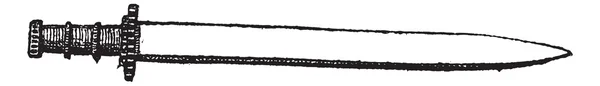 Винтажная гравировка Seax или scramasax — стоковый вектор