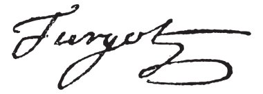 Signature of Anne-Robert-Jacques Turgot or Baron de Laune or Tur